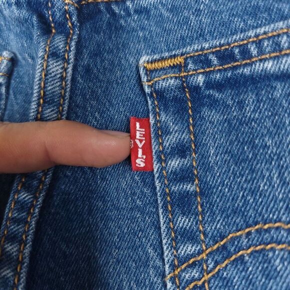 LEVIS Premium Wedgie Straight High Rise Ankle Crop Jeans Western Denim 24 x 28 - Picture 7 of 9